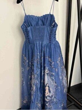 Zimmermann Blue Floral Midi Dress